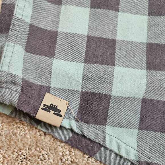 SPACECRAFT Mount Elden Men's Flannel SZ XL Plaid Teal Outdoor Grunge Gorpcore - Picture 6 of 11
